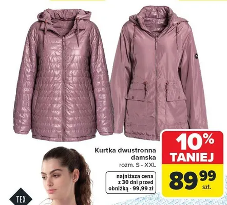 Kurtka dwustronna damska promocja w Carrefour