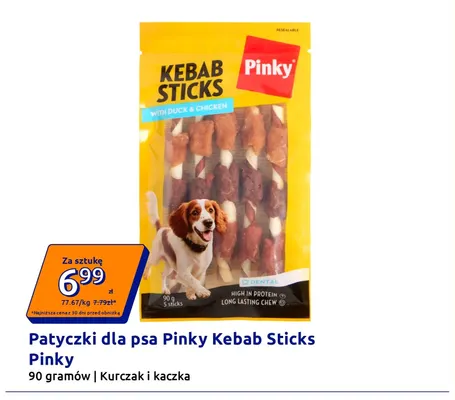 Patyczki dla psa Pinky Kebab Sticks Pinky Kurczak i kaczka promocja w Action