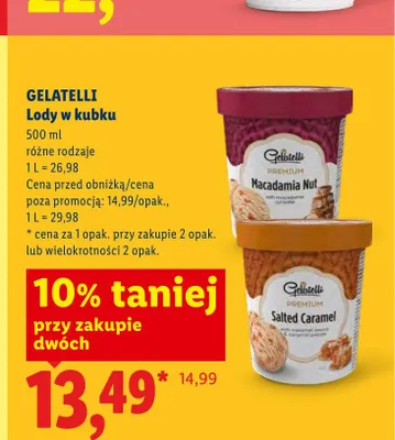 Lody w kubku Gelatelli Salted Caramel promocja w Lidl