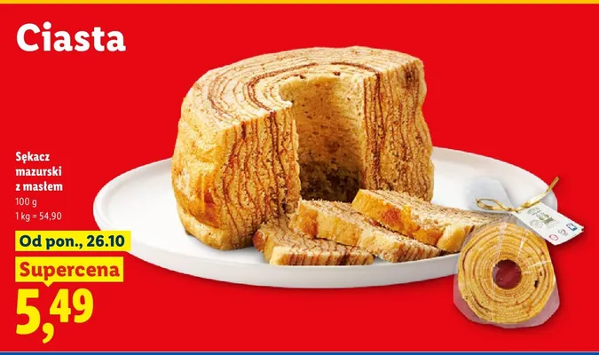 Sękacz mazurski z masłem promocja w Lidl