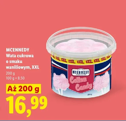 Wata cukrowa o smaku waniliowym XXL Mcennedy promocja w Lidl
