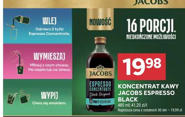 Koncentrat kawy Jacobs Espresso Black promocja w Stokrotka
