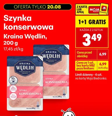 Szynka konserwowa Kraina Wędlin promocja w Biedronka