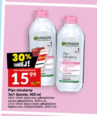 Płyn micelarny 3w1 Garnier promocja w Twój Market