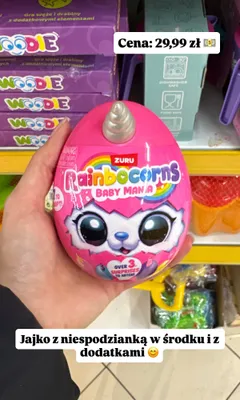 Jajko z niespodzianką w środku i z dodatkami ZURU Rainbocorns Baby Mania promocja w Dino