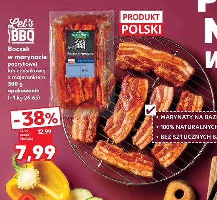 Boczek w marynacie paprykowej Let's BBQ promocja w Kaufland