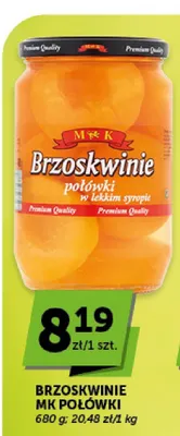 Brzoskwinie połówki w lekkim syropie MK promocja w Euro Sklep