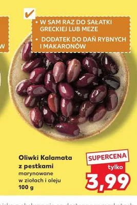 Oliwki Kalamata z pestkami marynowane w ziołach i oleju promocja w Kaufland
