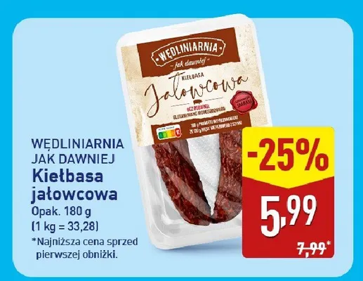 Kiełbasa jalowcowa promocja w Aldi