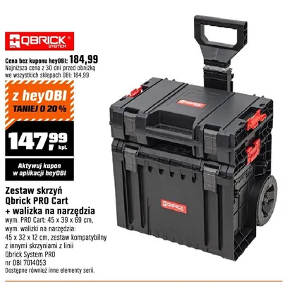 Zestaw skrzyń Qbrick PRO Cart + walizka na narzędzia promocja w OBI