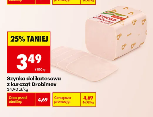 Szynka delikatesowa z kurcząt Drobimex promocja w Biedronka