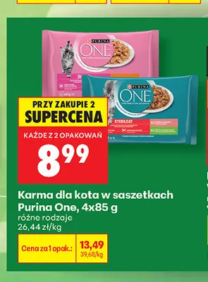 Karma dla kota w saszetkach Purina One 4-pak promocja w Biedronka