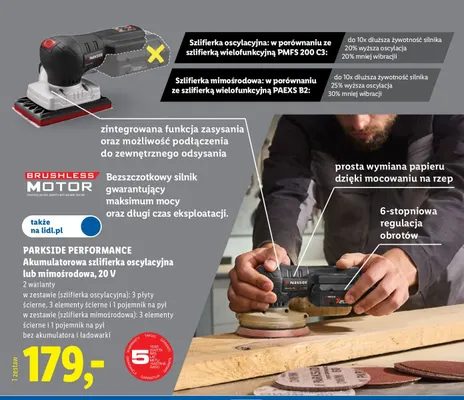Akumulatorowa szlifierka mimośrodowa Parkside Performance promocja w Lidl
