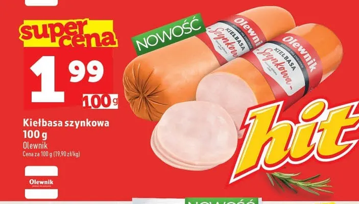Kiełbasa szynkowa Olewnik promocja w TOPAZ