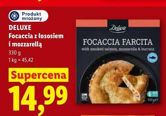Focaccia z łososiem i mozzarellą Deluxe promocja w Lidl