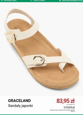 Sandały japonki Graceland promocja w Deichmann