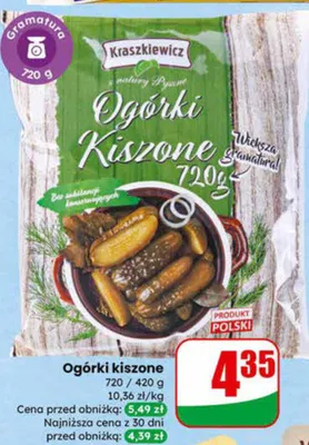 Ogórki kiszone promocja w Dino