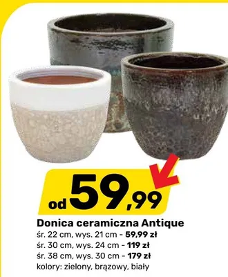 Donica ceramiczna Antique promocja w Bricomarche