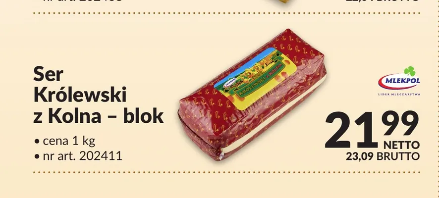 Ser Królewski z Kolna blok promocja w Makro