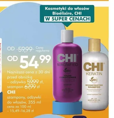Szampony i odżywki do włosów CHI promocja w Super-Pharm