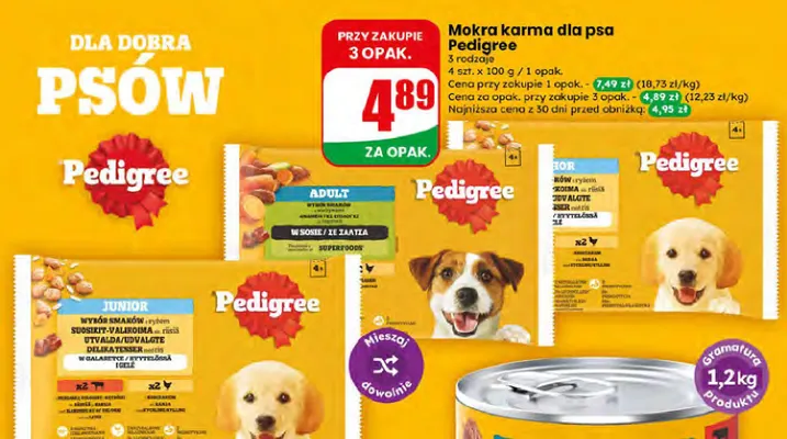Mokra karma dla psa Pedigree Adult w sosie 4-pak promocja w Dino