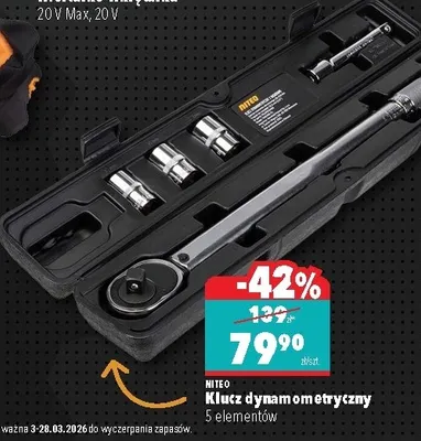 Klucz dynamometryczny 5 elementów promocja w Biedronka Home