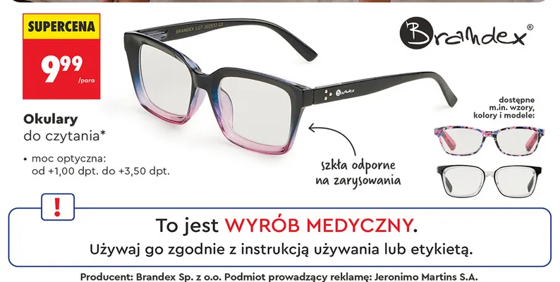 Okulary do czytania Brandex promocja w Biedronka