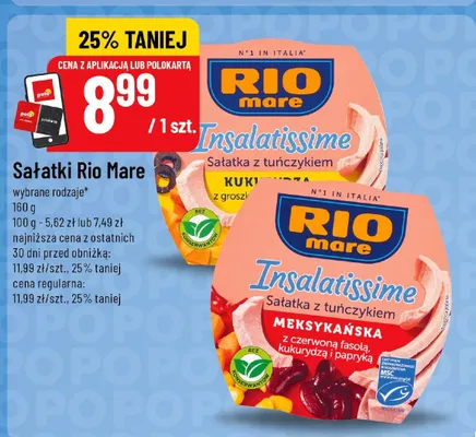 Sałatka z tuńczykiem Insalatissime meksykańska z czerwoną fasolą kukurydzą i papryką Rio Mare promocja w POLOmarket