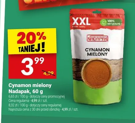 Cynamon mielony Nadapak XXL promocja w Twój Market