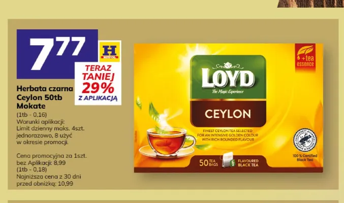 Herbata czarna Ceylon Mokate 50-pak promocja w Hitpol