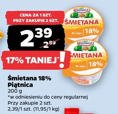 Śmietana 18% promocja w Netto