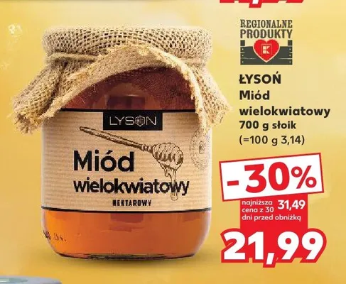 Miód wielokwiatowy Łysoń promocja w Kaufland