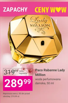 Woda perfumowana damska Lady Million promocja w Hebe