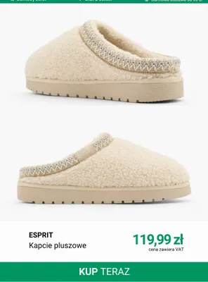 Kapcie pluszowe Esprit promocja w Deichmann