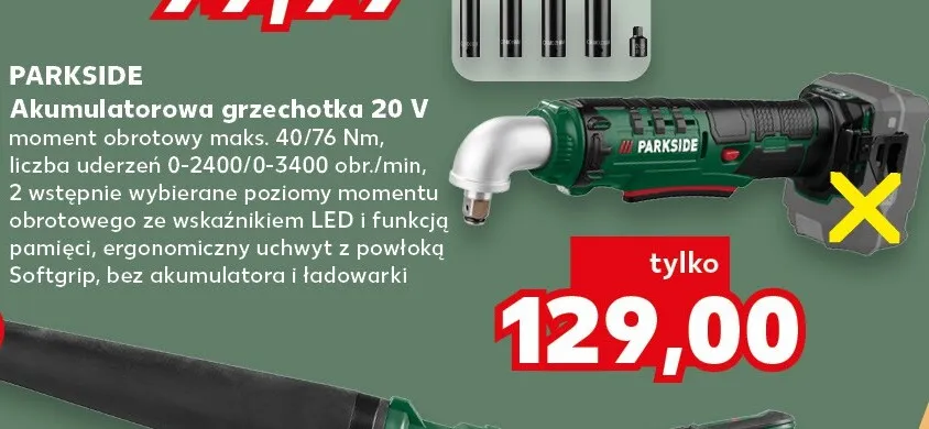 Akumulatorowa grzechotka 20V Parkside promocja w Kaufland