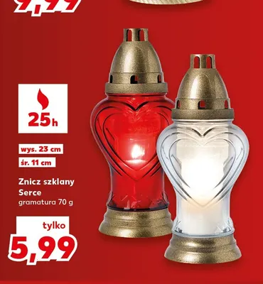 Znicz szklany Serce promocja w Kaufland