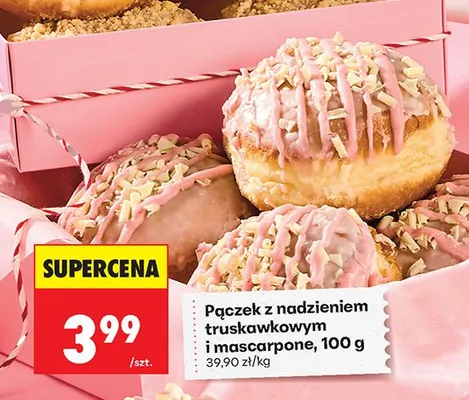 Pączek z nadzieniem truskawkowym i mascarpone promocja w Biedronka