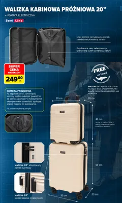 Walizka kabinowa próżniowa 20" + pompka elektryczna Semi Line promocja w Carrefour