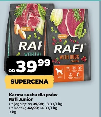 Karma sucha dla psów Rafi Junior z kaczką 2kaczki promocja w Netto