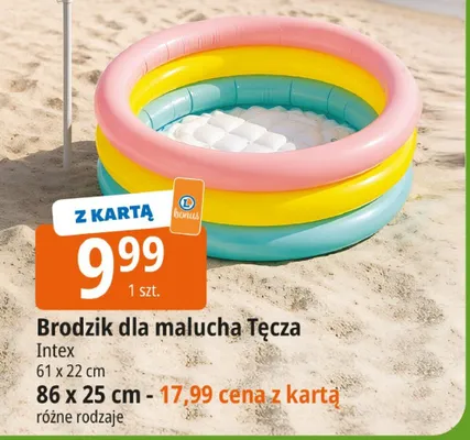 Brodzik dla malucha Tęcza Intex 61x22cm promocja w Leclerc