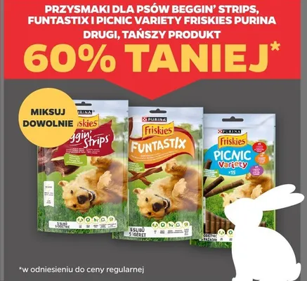Przysmaki dla psów Beggin' Strips, Funtastix i Picnic Variety Friskies DRUGIE -60% promocja w Netto