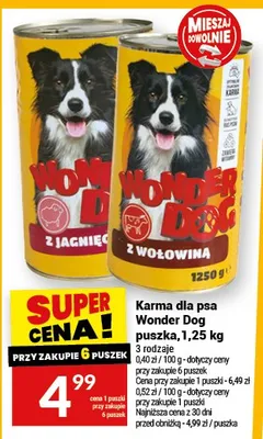 Karma dla psa Wonder Dog puszka z jagnięciną promocja w Twój Market