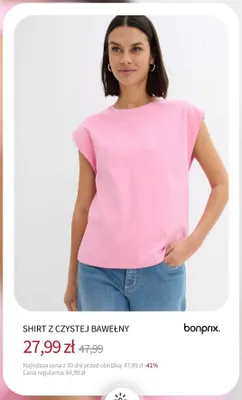Shirt z czystej bawełny Bonprix promocja w bonprix
