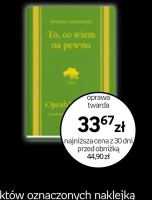 Książka To, co wiem na pewno Oprah Winfrey oprawa twarda promocja w Empik