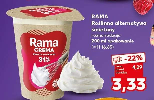 Roślinna alternatywa śmietany różne rodzaje promocja w Kaufland