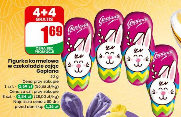 Figurka karmelowa w czekoladzie zając promocja w Dino