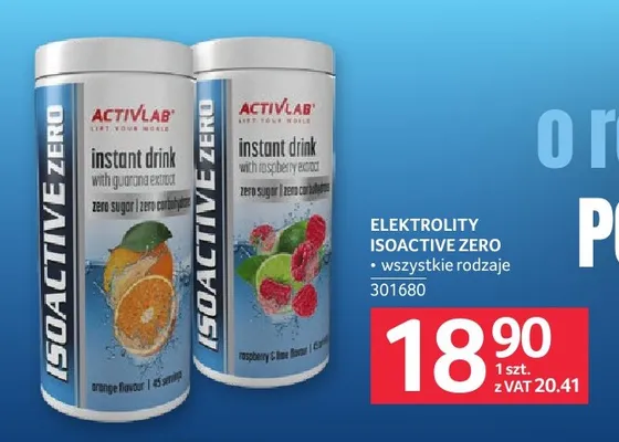 Elektrolity Activlab Isoactive Zero promocja w Selgros