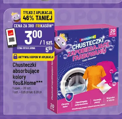 Chusteczki absorbujące kolory You&Home promocja w POLOmarket