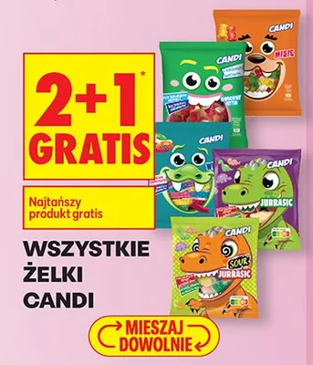 Wszystkie żelki Candi 2+1 GRATIS promocja w Biedronka