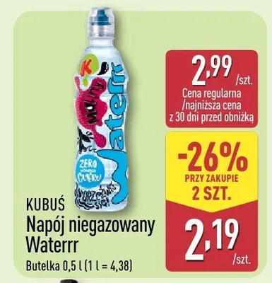 Napój niegazowany Waterrr promocja w Aldi